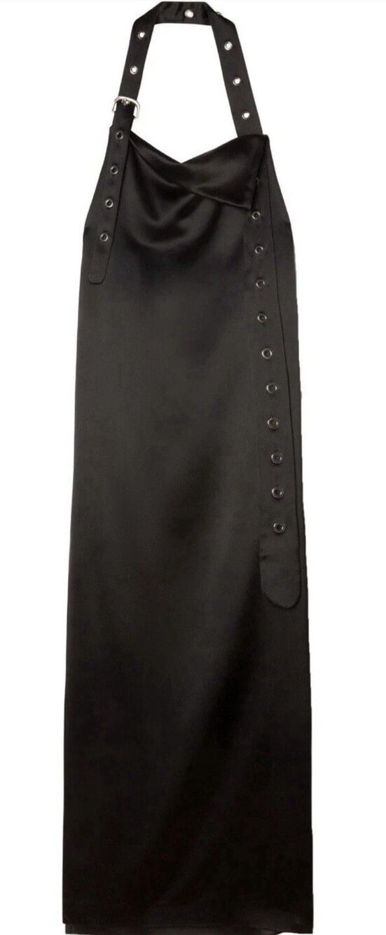 Off-White Satin Belt Detail Long Maxi Dress NWT 40 Retail $1800